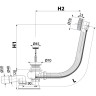 Сифон ALCAPLAST A55ANTIC-80-RU-01 для ванны автомат комплект, металл, бронза-antic